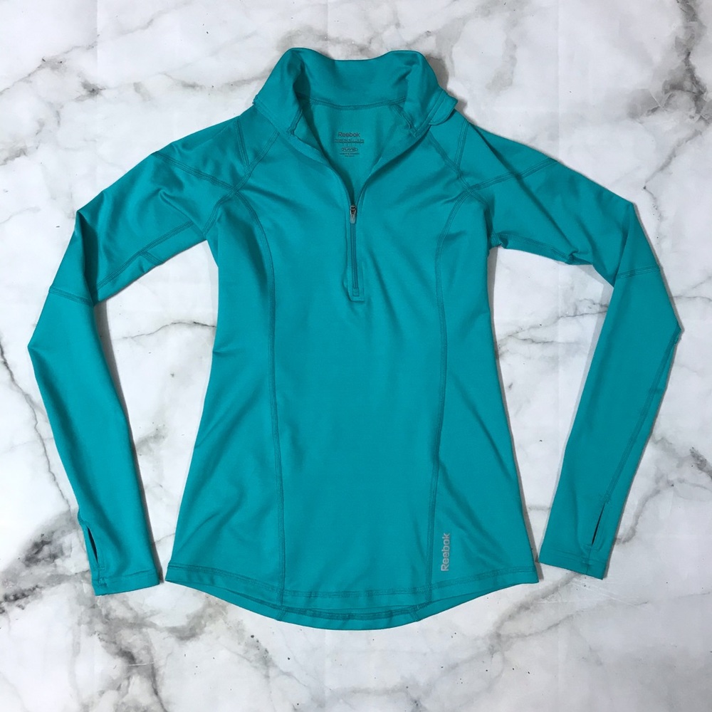 Reebok Playdry 1/4 Zip Long Sleeve with Thumbholes